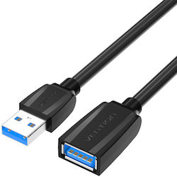 Vention USB 3.0 Cablu USB-A de sex masculin - USB-A femelă Negru 2m VAS-A45-B200