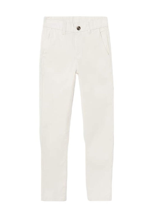 Kids' Chino Fabric Pants White