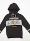 Hashtag Boys Hooded Sweatshirt with Zipper Black