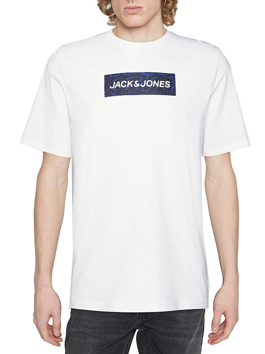 Jack & Jones Ανδρικό T-shirt Λευκό με Στάμπα