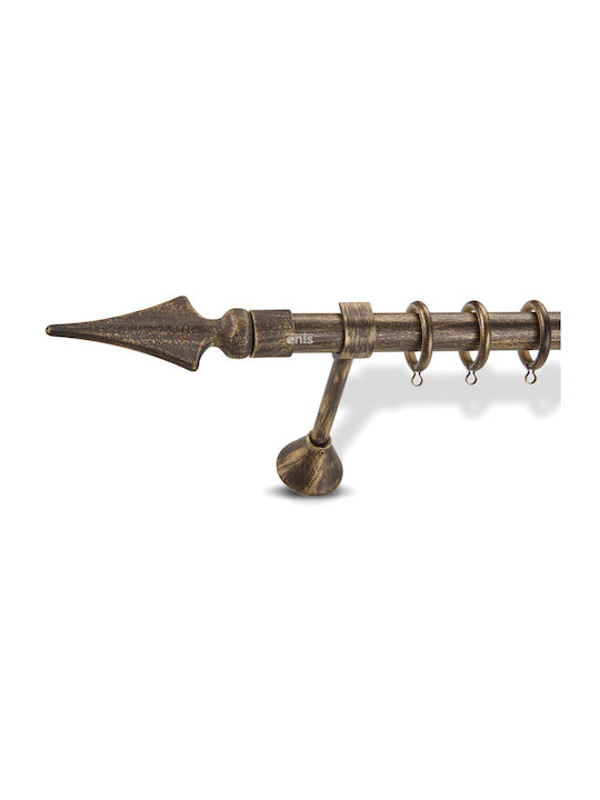 Enis by Domus Metallic Curtain Pole Lance Single Φ25mm 160cm Rust / Gold