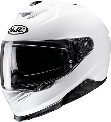 HJC I71 Semi Flat Pearl White Motorradhelm Volles Gesicht ECE 22.06