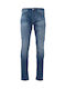 Men's Elastic Jeans Pants with Slim Fit Blue