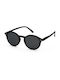 Izipizi Unisex Sunglasses with Black Horn-Rimmed Frame and Black Lens