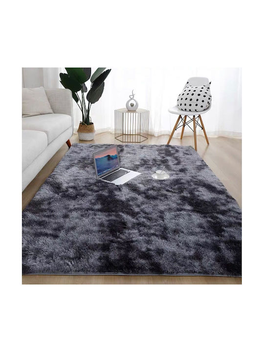 My Home Luxury Rug Rectangular Shaggy Black