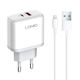 Ldnio Φορτιστής με Θύρα USB-A και Θύρα USB-C και Καλώδιο Lightning 45W Power Delivery Λευκός (A2526C)