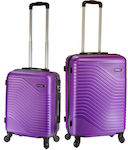 Xplorer 8051 Travel Suitcases Hard Purple with 4 Wheels Set 2pcs