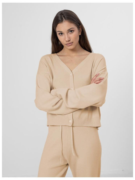 Outhorn Women's Knitted Cardigan with Buttons Beige OTHAW22TSWEF001-11S