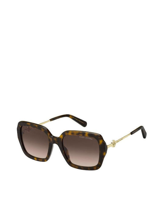 Marc Jacobs Women's Sunglasses with Brown Tartaruga Frame and Brown Gradient Lens MARC 652/S 086/HA