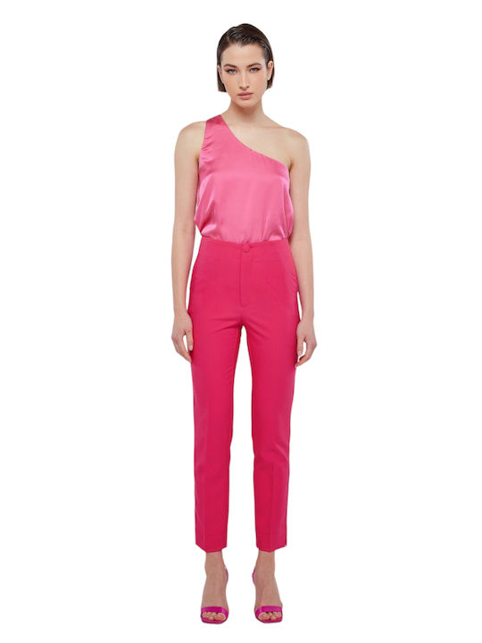 2023S303 Women's High-waisted Chino Trousers Fuchsia