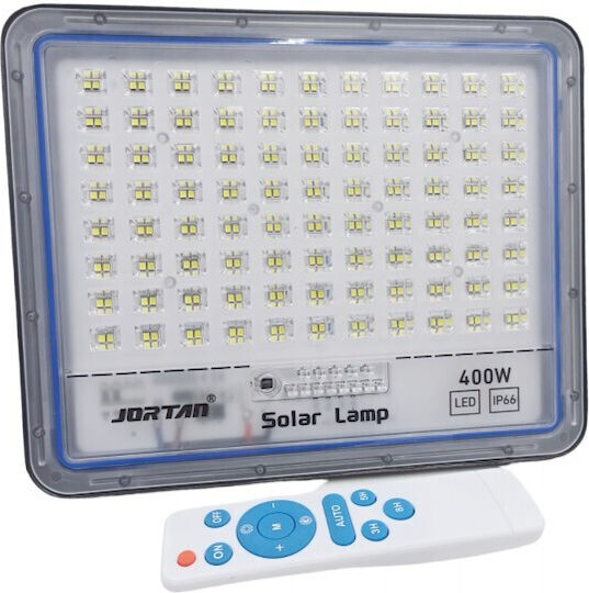 Jortan Waterproof Solar LED Floodlight 400W Cold White 6500K with Remote Control IP66