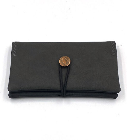 Simona Tobacco Pouch with Wrap-Around Cord 17x9cm Grey