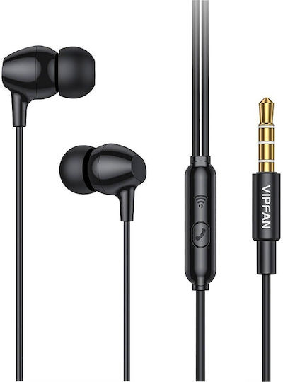 Vipfan M16 In-Ear Freihändig Kopfhörer mit Stecker 3.5mm Schwarz