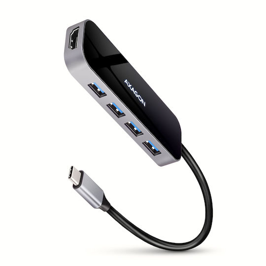 Axagon HMC-6H4A USB-C Docking Station mit HDMI 4K PD Schwarz