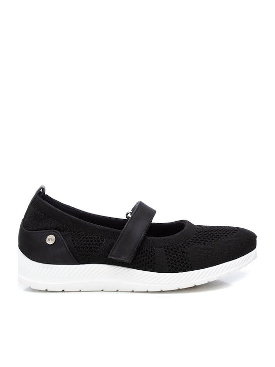 Fabric Ballerinas With strap Black