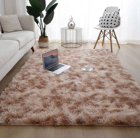 My Home Luxury Αντιολισθητικό Χαλί Ορθογώνιο Shaggy Καφέ 160x230cm