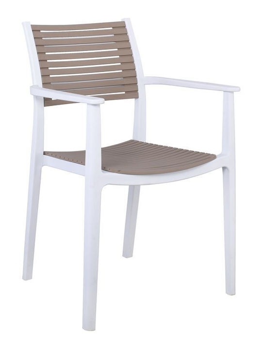 Καρέκλα Εξωτερικού Χώρου Πολυπροπυλενίου Akron Sand Beige 6τμχ 58x54x86εκ.