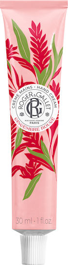 Roger & Gallet Ενυδατική Κρέμα για Σκασμένα Χέρια Gingembre Rouge 30ml