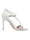 Din piele Sandale Anatomici cu strasuri White Pearl