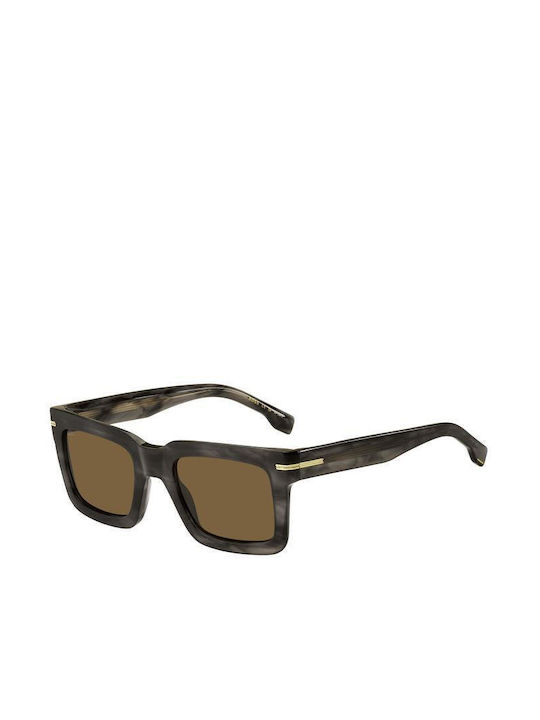 Boss Men's Sunglasses with Brown Tartaruga Plas...