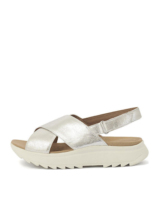 Dashlite Wish Leather Women's Flat Sandals Silver Metallic