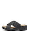 Coast Leather Women's Flat Sandals in Black Color