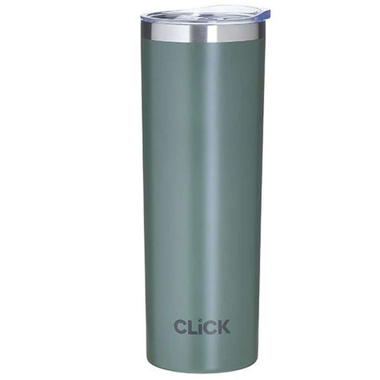 Click Glas Thermosflasche Rostfreier Stahl 450ml Dark Green mit Mundstück