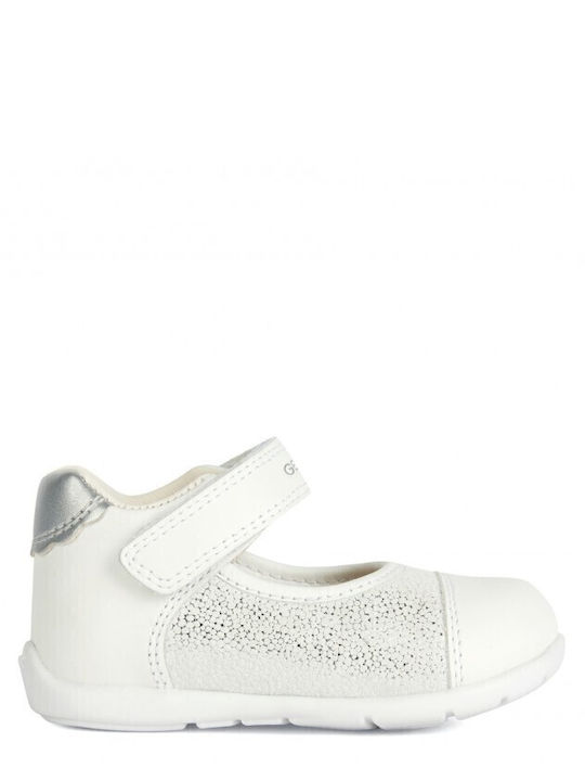 Kids Ballerinas Kaytan with Hoop & Loop Closure White