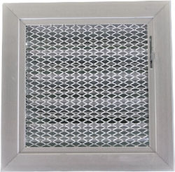 Karkon Square Fireplace Air Shutter Silver PAL-2020 ST 20x20cm