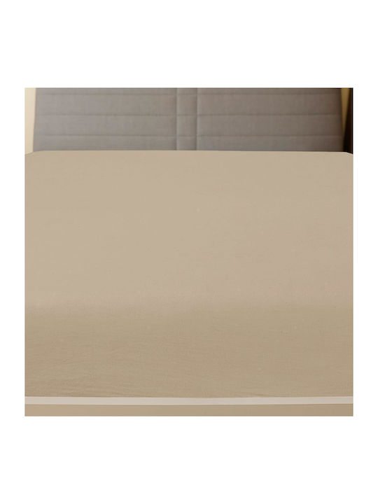 vidaXL Sheet Double with Elastic 140x200cm. Taupe