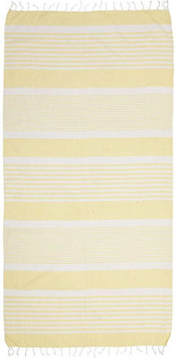 Inart Ble Beach Towel Pareo Yellow with Fringes 170x90cm.