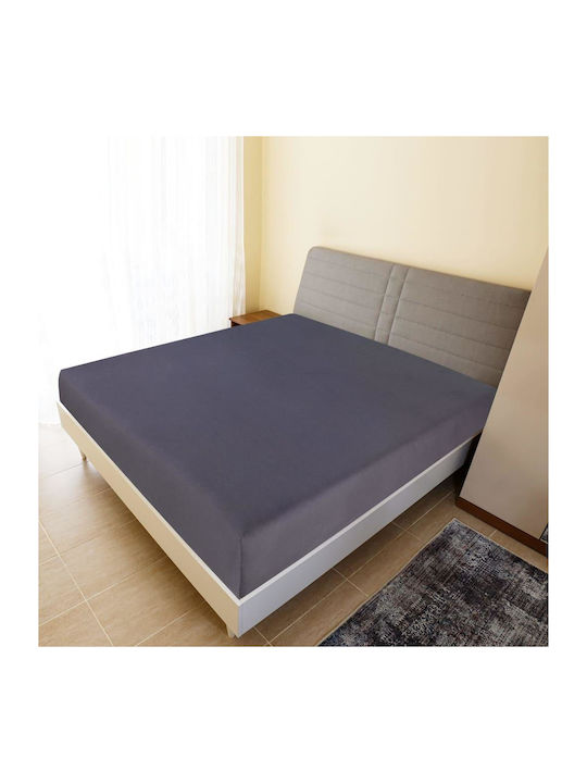 vidaXL Чаршаф Единично с Ластик 100x200см. Въглени