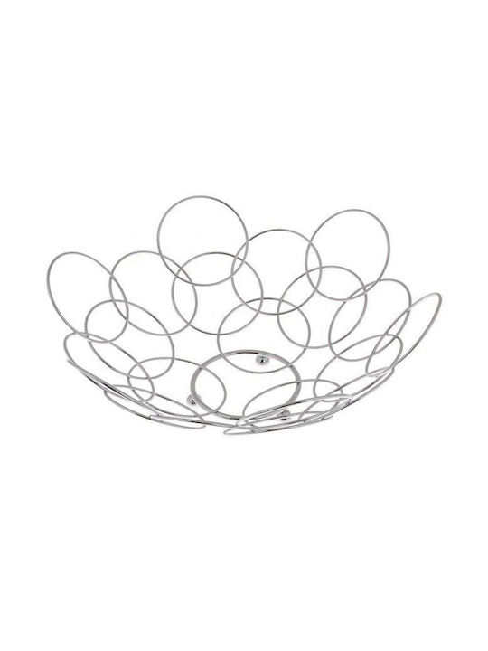 Kesper Metallic Fruit Bowl Silver 36x36x13cm