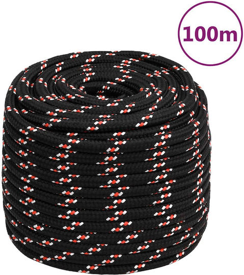 vidaXL Σχοινί Διαμέτρου 18mm με Μήκος 100m Μαύρο Σχοινί Εργασίας Μαύρο 18χιλ. 100μ. Πολυπροπυλένιο