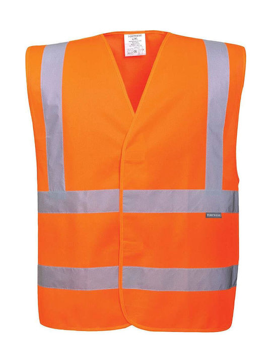 Portwest Herren Sicherheitsweste mit reflektierenden Bändern Orange