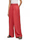 Pepe Jeans Women's High-waisted Fabric Trousers Red