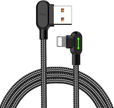 Mcdodo Braided / Angle (90°) USB-A to Lightning Cable Μαύρο 3m (CA-4679)