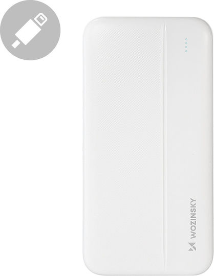 Wozinsky WPBWE1 Power Bank 10000mAh 10W mit 2 USB-A Anschlüssen und USB-C Anschluss Weiß