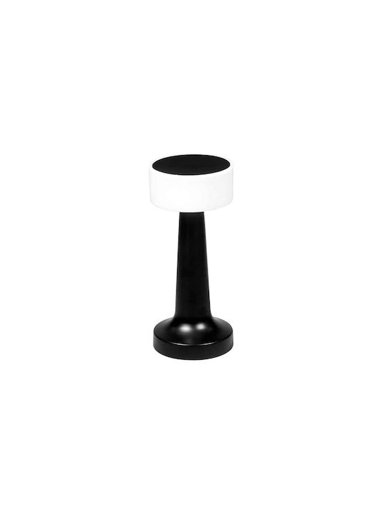 Darwin Kunststoff Tischlampe LED mit Schwarz Schirm und Basis