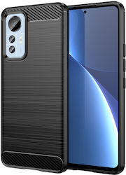 Hurtel Carbon Silicone Back Cover Durable Black (Xiaomi 12 Lite)