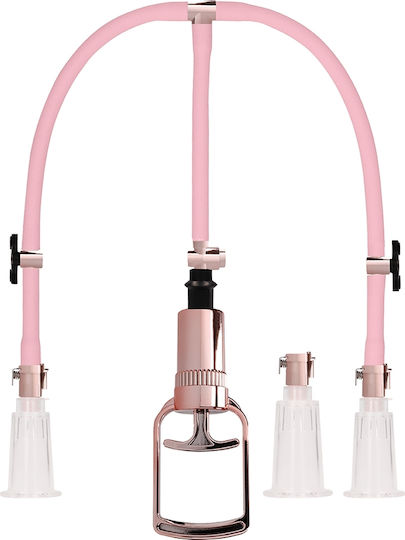 Shots Medium Triple Pump Set for Clitoris & Nipples Pink