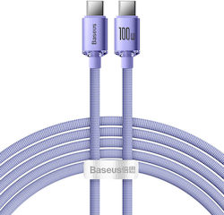 Baseus Crystal Shine Braided USB 2.0 Cable USB-C male - USB-C male 100W Purple 2m (CAJY000705)