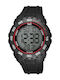 Q&Q Digital Men's Watch 46mm Chronograph Battery with Black Rubber Strap