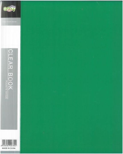 Groovy Clipboard Flexible with 40 plastic sleeves Slides for Paper A4 Green 1pcs