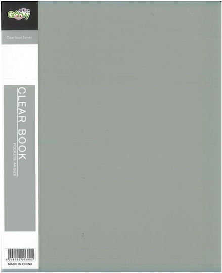 Groovy Clipboard Flexible with 10 plastic sleeves Slides for Paper A4 Gray 1pcs