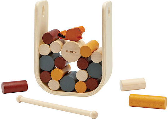 Plan Toys Stacking Toy Balance Game with Beaver made of Wood for 36++ Months