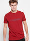 Funky Buddha T-shirt Bărbătesc cu Mânecă Scurtă Deep Red