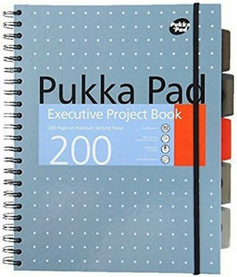 Pukka Σπιράλ Τετράδιο Ριγέ Α4 200 Φύλλων 5 Θεμάτων Executive Μπλε