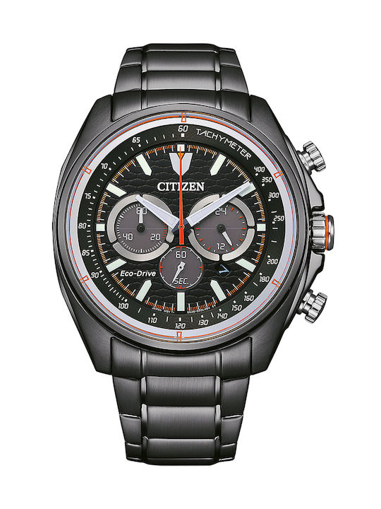 Citizen Eco-Drive Uhr Chronograph Batterie mit Gray Metallarmband