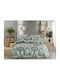 Mc Decor Duvet Cover Set Cotton Single with Pillowcase 160x240 Daisy Green